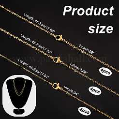 12Pcs 3 Size Brass Cable Chain Necklaces Set for Women&nbsp;NJEW-PH0001-25