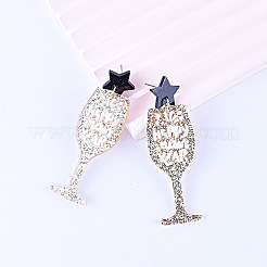 Goblet with Happy New Year Acrylic Dangle Stud Earrings&nbsp;FS-WG98AAA-01