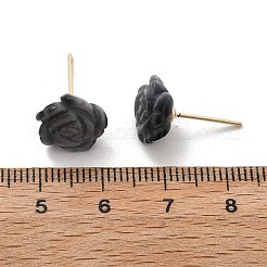 Brass Cat Eye Stud Earrings&nbsp;EJEW-B133-01G-05