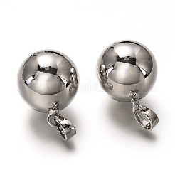 真鍮製ベルペンダント  カドミウムフリー＆鉛フリー  妊娠ボーラ  ラウンド  ステンレス鋼色  24.5x20.5mm  穴：7.5x4.5mm&nbsp;KK-I682-01A
