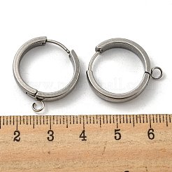 変色しにくい201ステンレススチール製ハギーフープピアス金具  垂直ループ付き  316サージカルステンレススチールイヤリングピン付き  リング  ステンレス鋼色  20x4mm  穴：2.7mm  ピン：1mm&nbsp;STAS-A167-01V-P