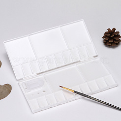 Ppプラスチックパレット  塗装用品  フリップカバーパレット  長方形  ホワイト  展開：26.8x26cm  折りたたみ：13x26cm&nbsp;DRAW-PW0001-302