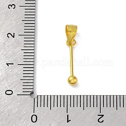 925スターリングシルバーペンダントベイル  ビーズ可能なピン  s925スタンプあり  ゴールドカラー  11.5x3mm  穴：3.8x4.8mm&nbsp;STER-D301-03G