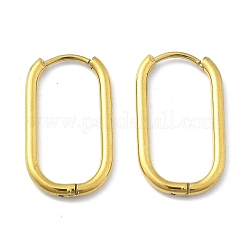イオンプレーティング（IP）304ステンレススチールフープピアス（女性用）  長方形  ゴールドカラー  24.5x15.5x2.5mm&nbsp;EJEW-U035-12G-02