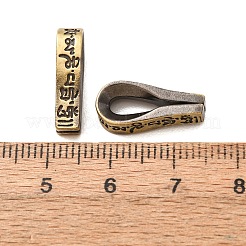 仏教真鍮ビーズ  マントラ入りの涙滴  ラックめっき  長持ちメッキ  アンティークブロンズ  17x4x7.5mm  穴：3x8.5mm&nbsp;KK-CBA25B2-07AB