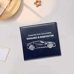 PUレザー製自動車運転免許証保護カバー  長方形  マリンブルー  130x142x5mm&nbsp;AJEW-WH20098-134B