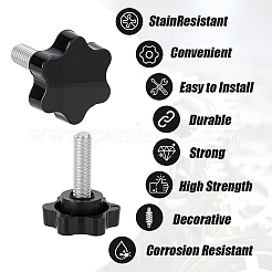 PP Plastic & Brass Plum Blossom Handle Nut&nbsp;DIY-SP0007-11B