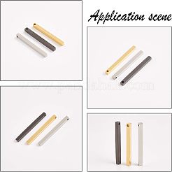 304ステンレスペンダント  バー  ミックスカラー  35x3x3mm  穴：1.5mm  6個/箱&nbsp;STAS-UN0011-18