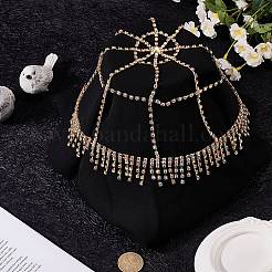 Alloy Rhinestone Mesh Headbands&nbsp;OHAR-WH20007-05G-01