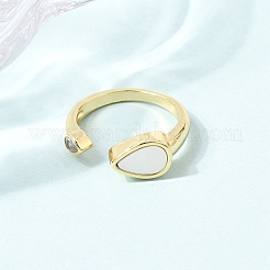 Brass Micro Pave Cubic Zirconia Open Cuff Rings&nbsp;CU-CBA4898-08G-07