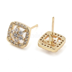 Brass with Glass Stud Earrings&nbsp;EJEW-Q800-07KCG