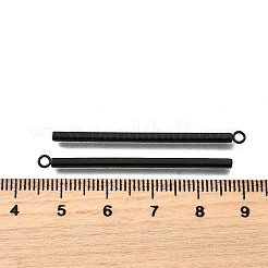 イオンプレーティング（IP）304ステンレスペンダント  バー  ブラック  43x2x2mm  穴：1.8mm&nbsp;STAS-L218-19B