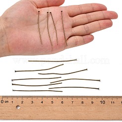 ジュエリーパーツ  鉄平頭ピン  アンティークブロンズ  50x0.75~0.8mm  約4300個/1000g&nbsp;J079W058