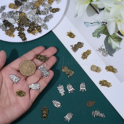 108Pcs 18 Styles Tibetan Style Alloy Pendants&nbsp;UNKW-SC0003-39