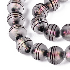 Frosted Handmade Foil Glass Beads Strands&nbsp;FOIL-Q002-02C