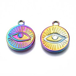 Rainbow Color 304 Stainless Steel Pendants Enamel Settings&nbsp;STAS-S119-095