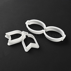 プラスチック型3個  粘土カッター  蝶結び  ホワイト  14~49x38~108x12mm&nbsp;DIY-WH0308-634C