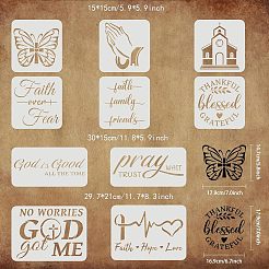Religion Theme PET Drawing Painting Stencils Templates Sets&nbsp;DIY-WH0172-945