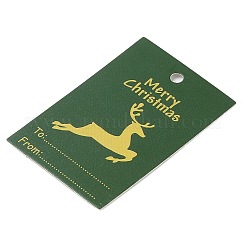 長方形の紙のギフトタグ  クリスマスのために  グリーン  鹿  6x4x0.02cm&nbsp;LS-CDIS-F008-01F