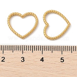304ステンレススチールリンクリング  ハートリンク  ゴールドカラー  14x16x2mm&nbsp;LS-STAS-K354-07B-G