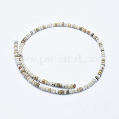 天然石シルバーリーフジャスパビーズ連売り  ロンデル  4.5~5x2~3mm  穴：1mm  約142個/連  15.7インチ（40cm）&nbsp;G-E444-36B