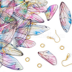 DIY Epoxy Resin Wing Pendants Dangle Earring Making Kits&nbsp;DIY-TA0012-37