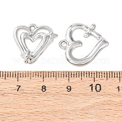 304ステンレススチールペンダント10個  ハートチャーム  ステンレス鋼色  14~19x15~20x1.5~5mm  穴：1.6~2mm&nbsp;STAS-P432-13P