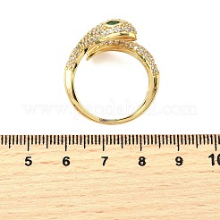 Brass Micro Pave Clear Cubic Zirconia Open Cuff Rings&nbsp;LS-RJEW-R022-01G