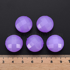 模造ゼリーアクリルビーズ  多面カット  フラットラウンド  暗い蘭  18.5x12.5mm  穴：1.5mm  約220個/500g&nbsp;MACR-S373-94-E04