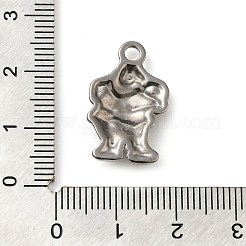 クリスマス 304 ステンレス ペンダント  サンタクロースチャーム  ステンレス鋼色  22x14x3.5mm  穴：2.5mm&nbsp;STAS-M070-30P