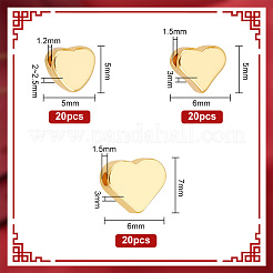 60Pcs 3 Style Brass Beads&nbsp;KK-PH0005-55