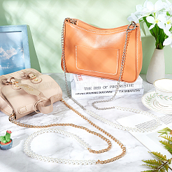 2Pcs 2 Colors Resin Imitation Pearl Crossbody Purse Straps&nbsp;FIND-WR0009-53