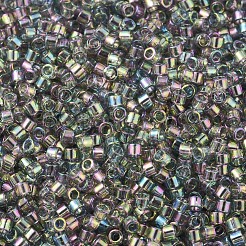 MIYUKIデリカビーズ  シリンダー  日本製シードビーズ  11/0  （db0107)透明グレーレインボーゴールド光沢  1.3x1.6mm  穴：0.8mm  約2000個/10g&nbsp;X-SEED-J020-DB0107