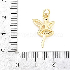 Brass Micro Pave Cubic Zirconia Pendants&nbsp;KK-F938-38G-01
