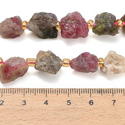 天然のマルチカラートルマリンビーズ連売り  ナゲット  シードビーズで  9~27x7~19x6~14mm  穴：0.6~1.2mm  約19~35個/連  15.67~15.75''（39.8~40センチメートル）&nbsp;G-A322-B11-01
