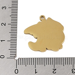 ステンレスペンダント201個  翼竜のチャーム  ゴールドカラー  21.5x22x1.5mm  穴：1mm&nbsp;STAS-C095-34G