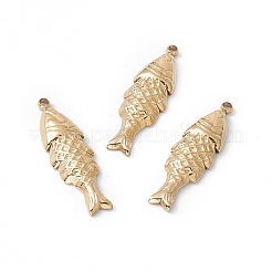 イオンプレーティング（IP）304ステンレスペンダント  魚  24KGP本金メッキ  22.5x7x2.5mm  穴：1mm&nbsp;LS-STAS-H168-23G