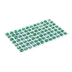Ab色のメッキガラスビーズ  多面カット  ラウンド  シーグリーン  8x5.5~6mm  穴：1.4~1.6mm  336個/セット&nbsp;EGLA-P059-03B-AB07
