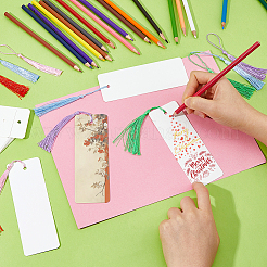 100Pcs Rectangle Blank Watercolor Paper Bookmarks&nbsp;HJEW-BC0001-67
