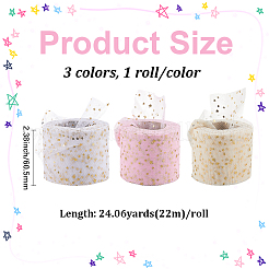 3 Rolls 3 Colors Polyester Organza Ribbons for Sewing Decoration&nbsp;OCOR-CY0002-23