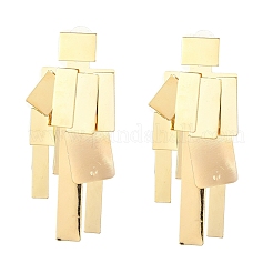Alloy Rectangle Tassel Stud Earrings for Women&nbsp;EJEW-L298-01G
