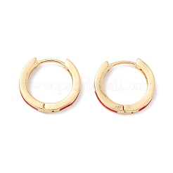 18KGP本金メッキキュービックジルコニアハギーフープピアス  女性用エナメルスモールフープピアス  ミックスカラー  12ゲージ  2x15mm  ピン：1mm&nbsp;EJEW-I260-18G-NR