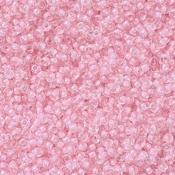 MIYUKIラウンドロカイユビーズ  日本製シードビーズ  （rr203)ピンク裏地クリスタル  11/0  2x1.3mm  穴：0.8mm  約1100PCS /ボトル  10 G /ボトル&nbsp;SEED-JP0008-RR0203