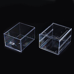 ポリスチレンプラスチックビーズ貯蔵容器  長方形の引き出し  透明  19.4x15.2x11.5cm&nbsp;LS-CON-N011-042