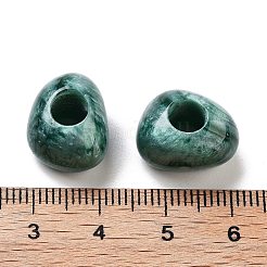 レジンヨーロピアンビーズ  大きな穴の三角形ビーズ  ティール  15.5x12.5x11mm  穴：5mm&nbsp;RESI-Z030-03G