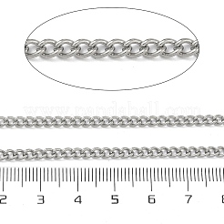 304ステンレススチールカーブチェーン  溶接されていない  スプールで  ステンレス鋼色  4x3x0.5~0.8mm&nbsp;CHS-B016A-P