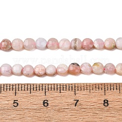 天然石ピンクオパールビーズ連売り  フラットラウンド  多面カット  3.5~4x2.5mm  約100~105個/連  15.55''~15.75''（39.5~40センチメートル）&nbsp;GG-CBA9631-D01-01