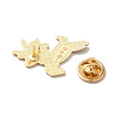 クリスマステーマのエナメルピン  バックパックの服のための黄金の合金のブローチ  鹿  25x22x1.5mm&nbsp;XMAS-R001-02G