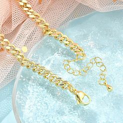 Brass Micro Pave Cubic Zirconia Link Bracelets&nbsp;BJEW-S158-13G-B