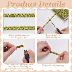 Metallic Polyester Braided Lace Trim&nbsp;OCOR-WH0108-20B